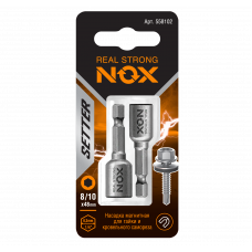 Головка торцевая NOX магнитная 10,8х48мм, 2 шт карта NUT SETTER